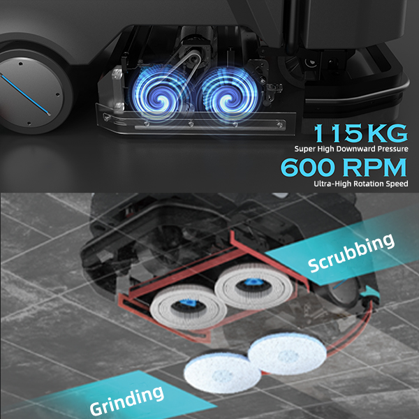 Sweeping and scrubbing all-in-one, instant drying after washing
