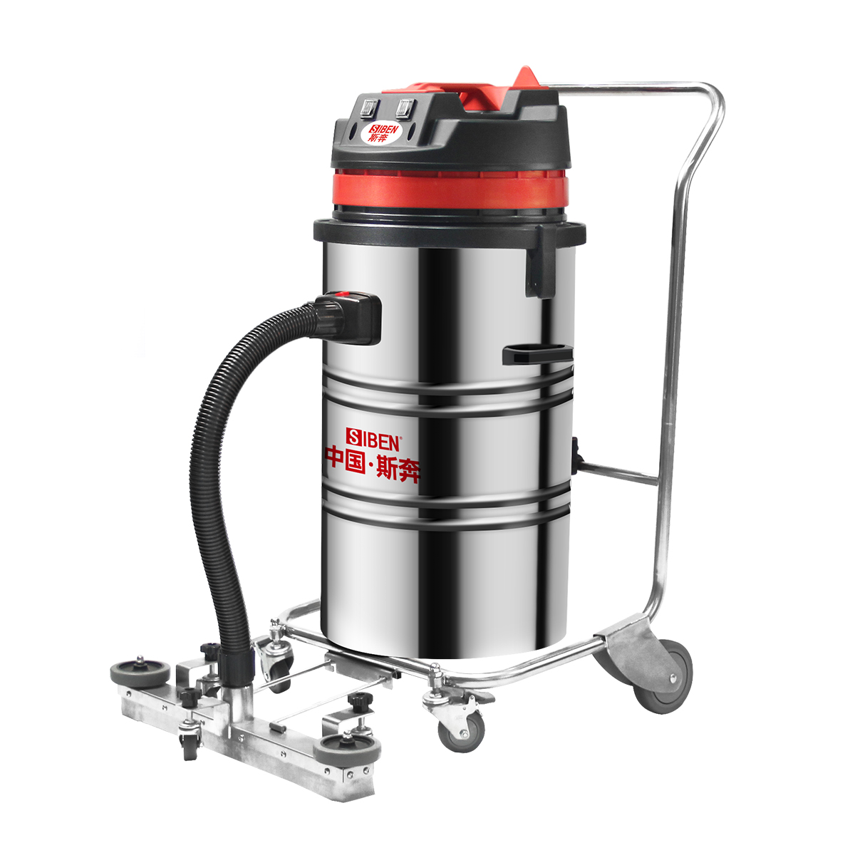 SIBEN XC2400 industrial vacuum cleaner with stainless steel bin and floor nozzle