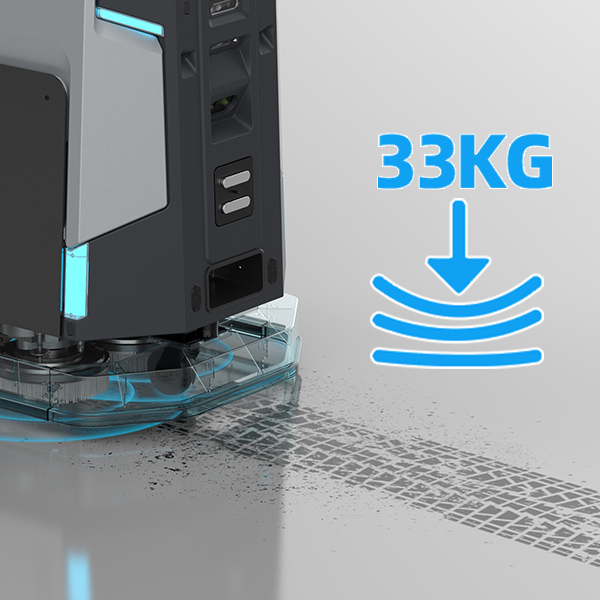 Press&atilde;o de limpeza do solo de 33 kg, adotando um layout horizontal de motor duplo com escova dupla