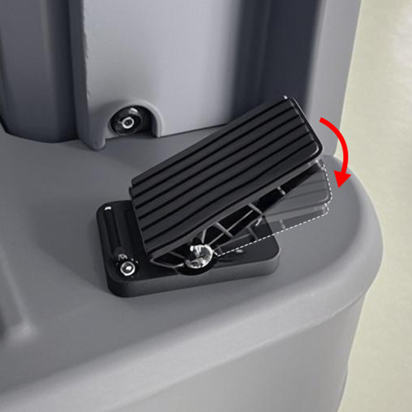 Step on the driving pedal to release the brake